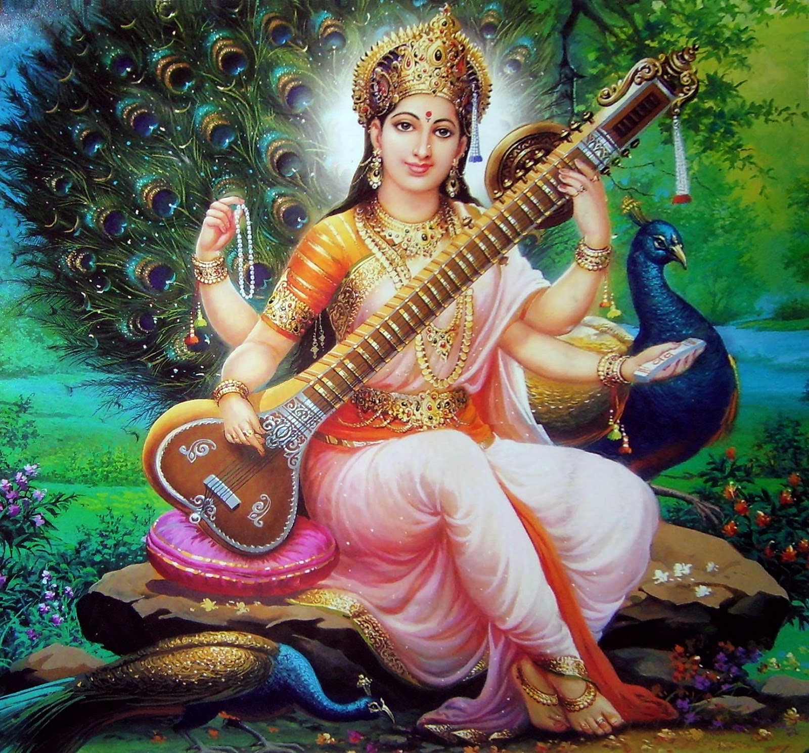 Goddess Saraswati HD Wallpapers | Lord Saraswati Images And Photos Download  | Lord Saraswati Pictures | Without Watermarks - Gods Own Web