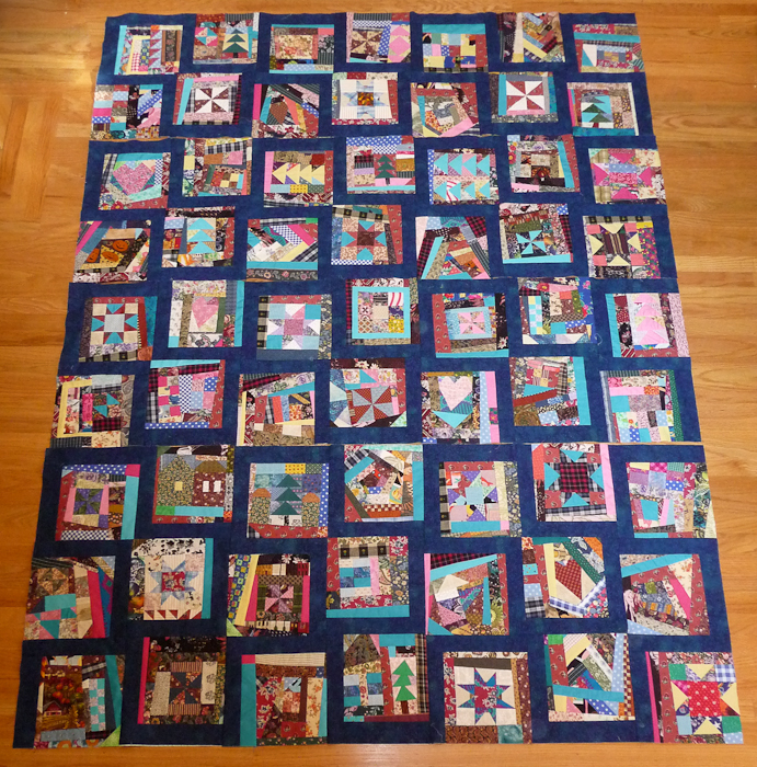 Feather River Quilts Crumb quilt flimsy