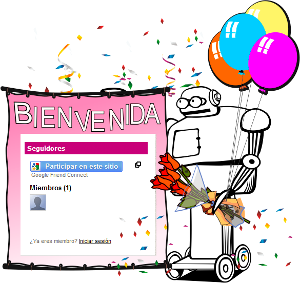 robot dando la bienvenida