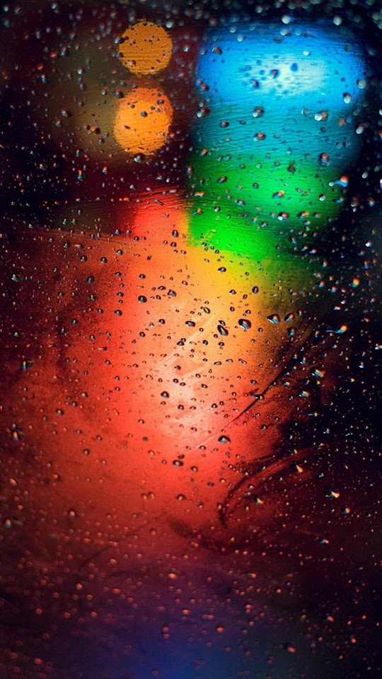 Traffic Lights Bokeh Water Drops  Android Best Wallpaper