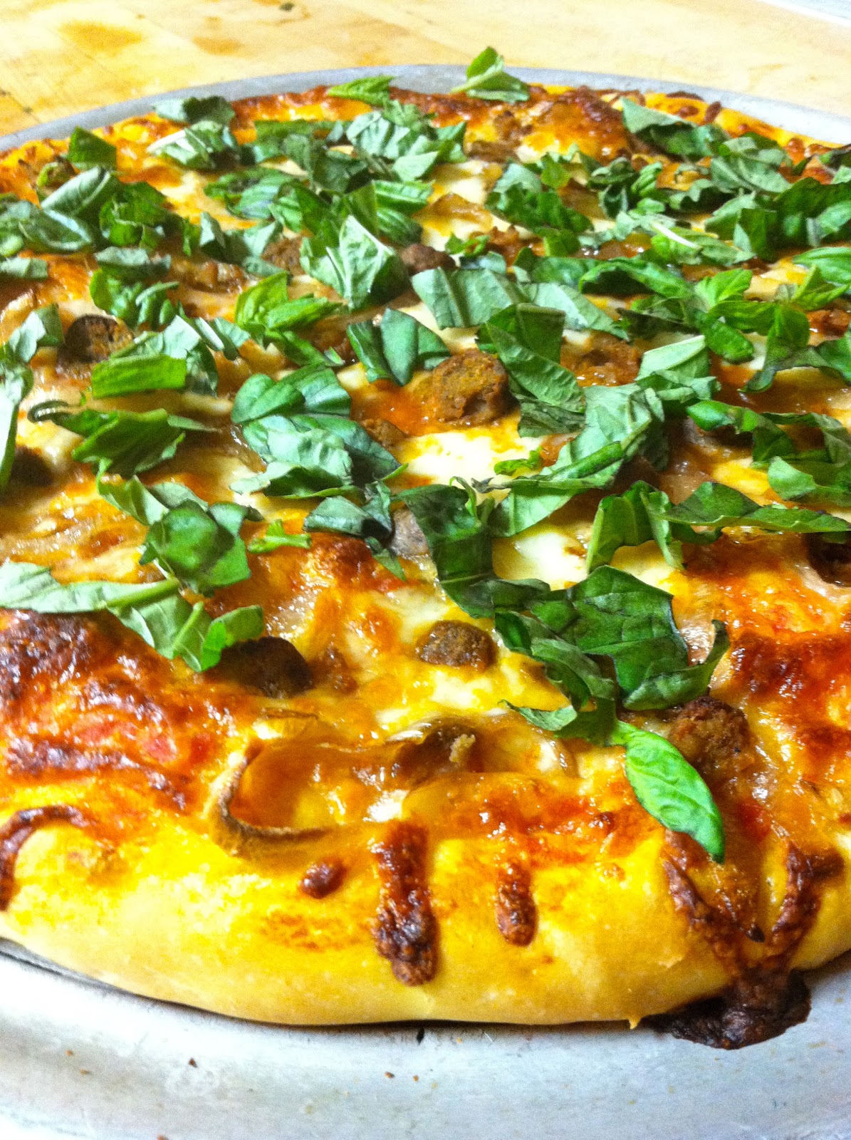 Emily's Edibles Shallot, Sausage, Basil Pizza