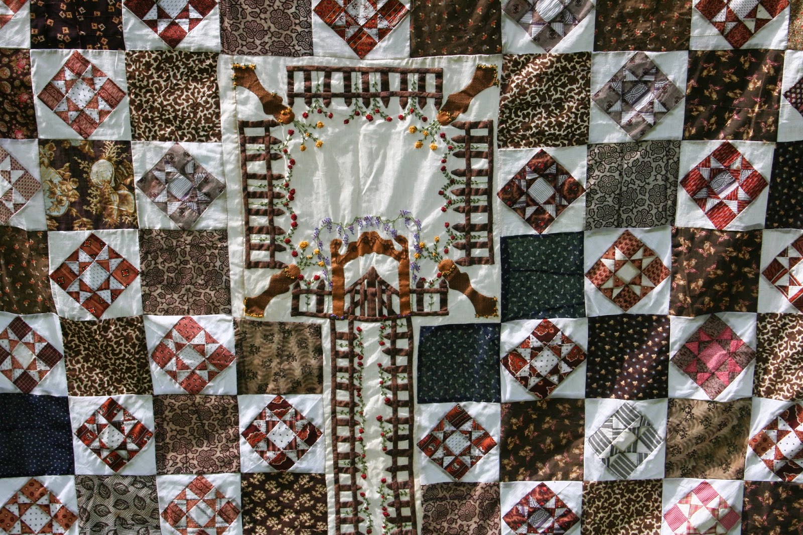 Quilting on the Mon My version of the Graveyard Quilt. KY