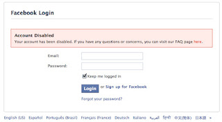 Facebook disabled account