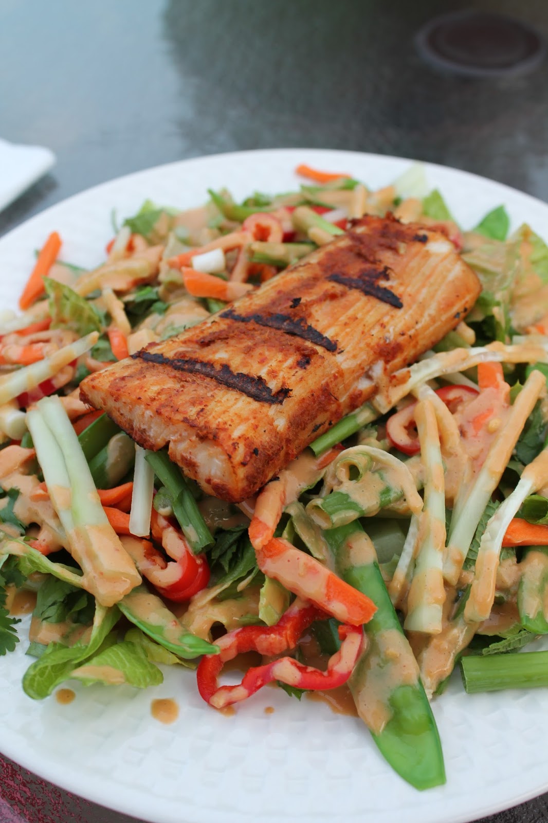 Home by 28 Cooks Banh Mi Salad with Grilled Mahi Mahi and Spicy Peanut