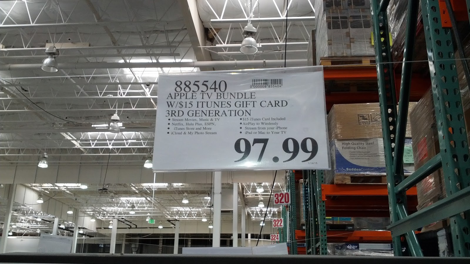 Apple TV Bundle with 15 iTunes gift card Costco Weekender