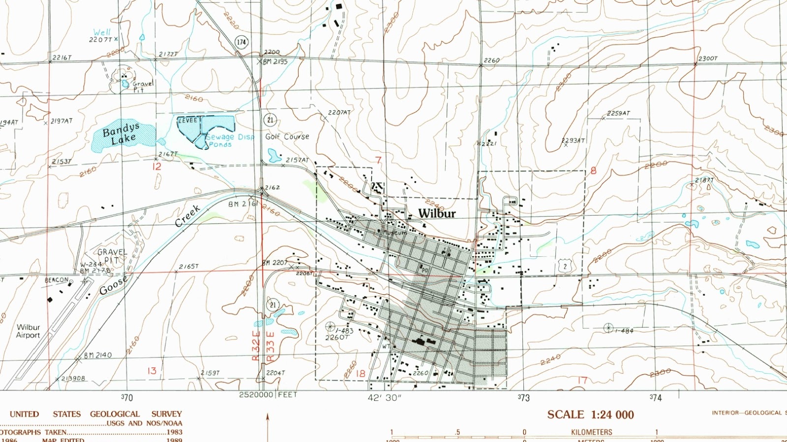 Big Bend Railroad History 1989 Wilbur Topo Map