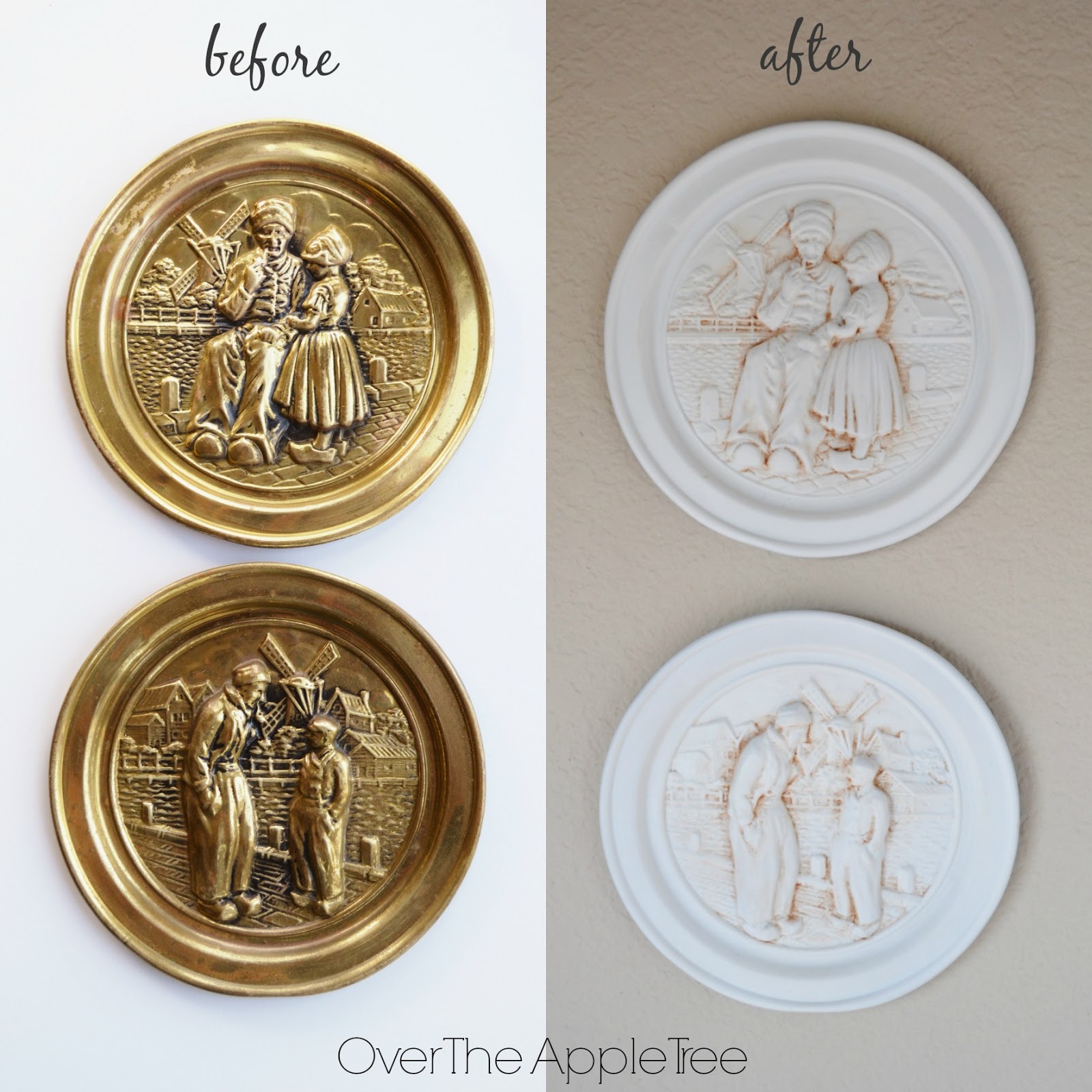 Over The Apple Tree Updated Vintage Brass Plates