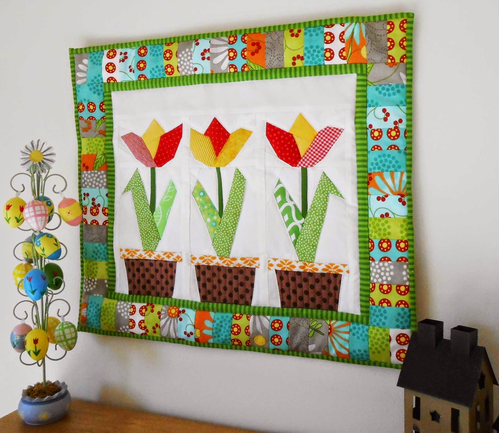 The Patchsmith Tulip Trilogy Wall Quilt