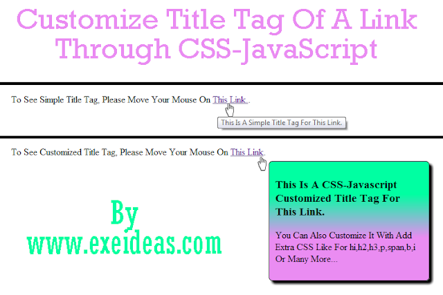 Customize Title Tag Of A Link Through CSS-JavaScript Customize Title Tag Of A Link Through CSS-JavaScript