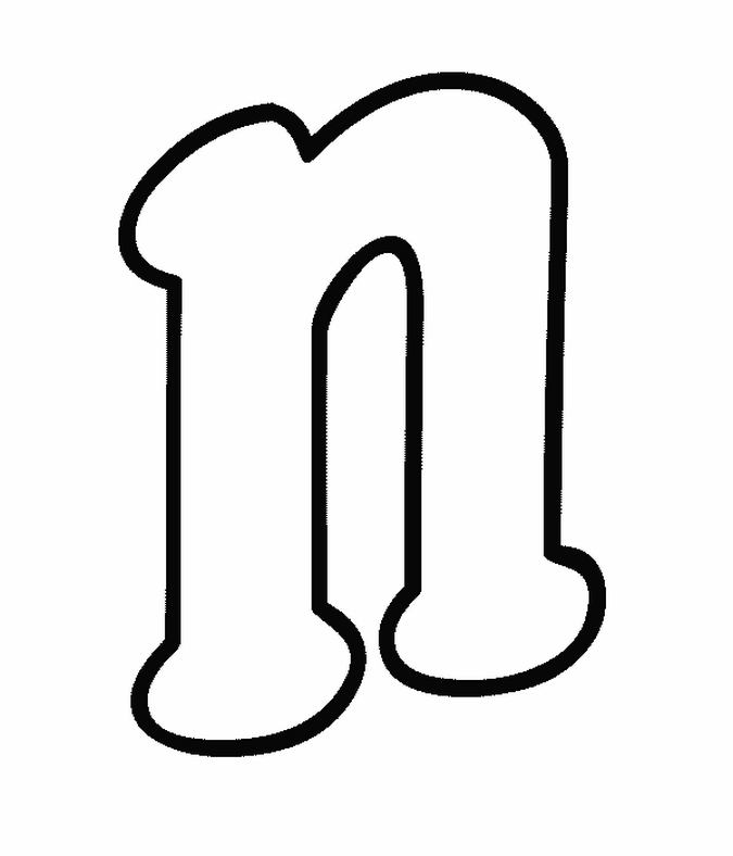 [n1.jpg] | Moldes de letras, Letras minúsculas, Moldes de letras abecedario
