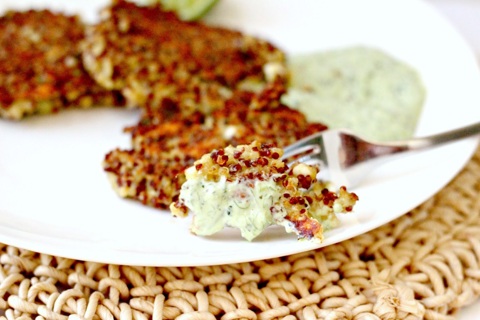 Milk and Honey Quinoa Fritters with Green Goddess Sauce
