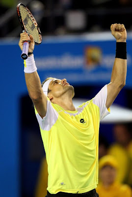 David Ferrer celebrando la victoria