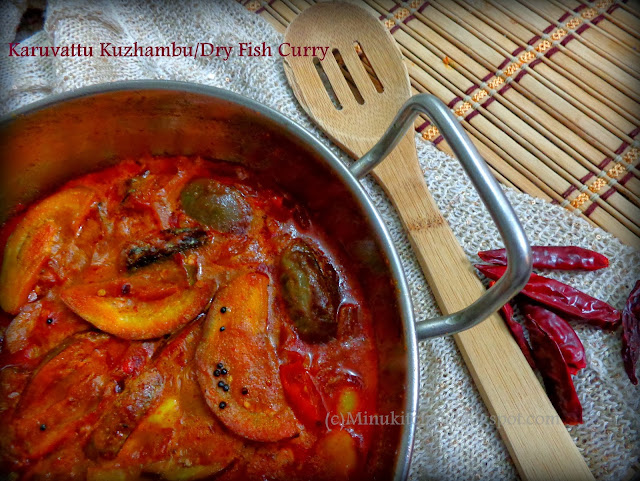 village style karuvattu kuzhambu / village style dry fish curry