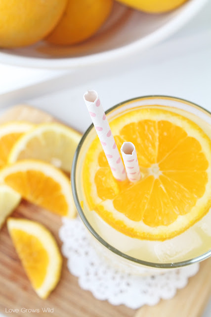 Orange Lemon Shake-up - a refreshing new twist on a classic Summer drink! via LoveGrowsWild.com #beverages #orange
