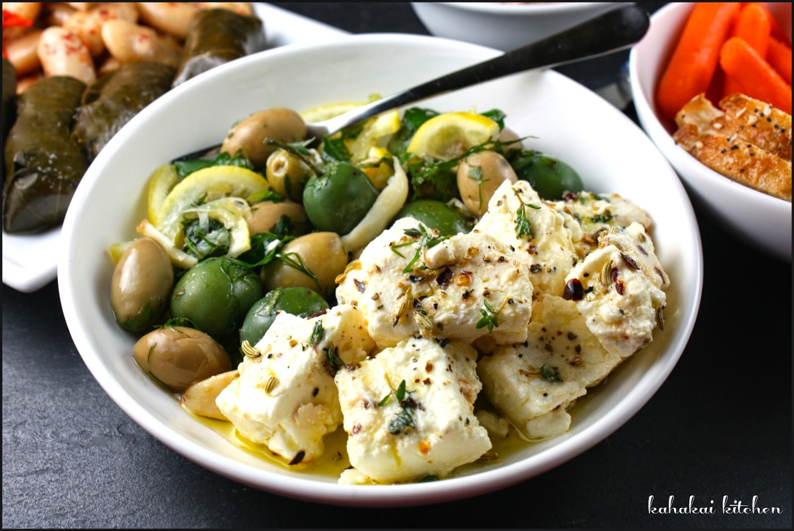 Kahakai Kitchen Spiced Feta in Olive Oil and Persian Marinated Olives