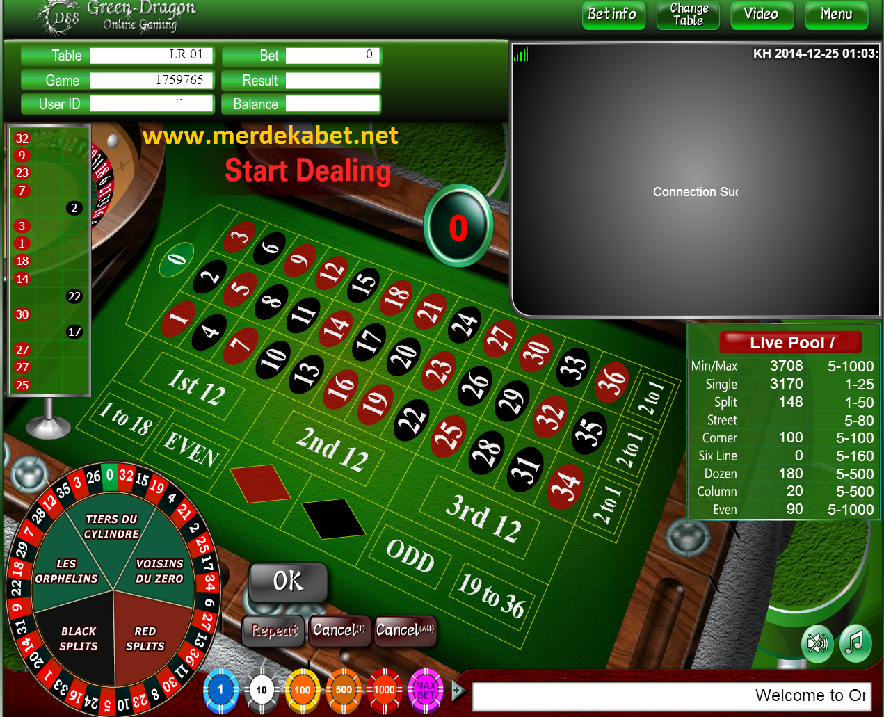 Roulette online bank bri