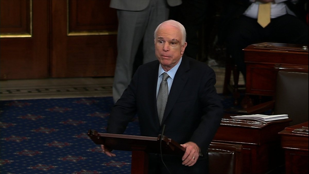 MCCAIN RETURNED FOR A CRUCIAL VOTE