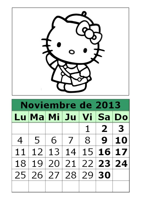 Kitty Para Colorear De 2013 4 Parte Calendarios Para Imprimir Kitty Para Colorear De 2013 4 Parte Calendarios Para Imprimir