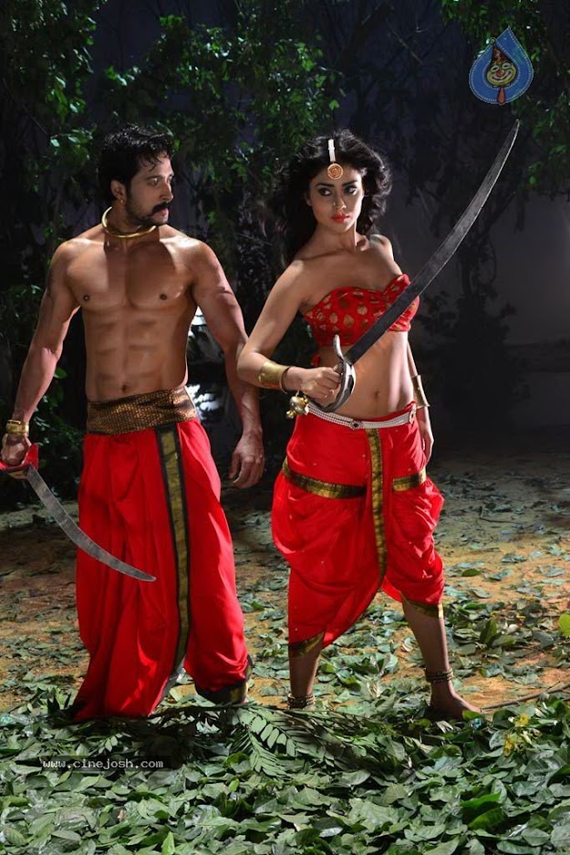 Shriya Saran showing hot belly -  Shriya Saran red outfit photo from Chandra