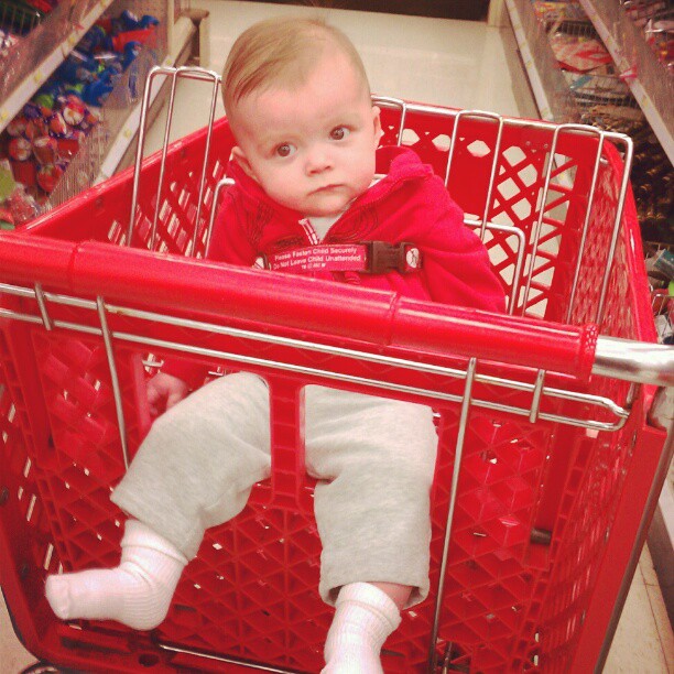 baby in cart