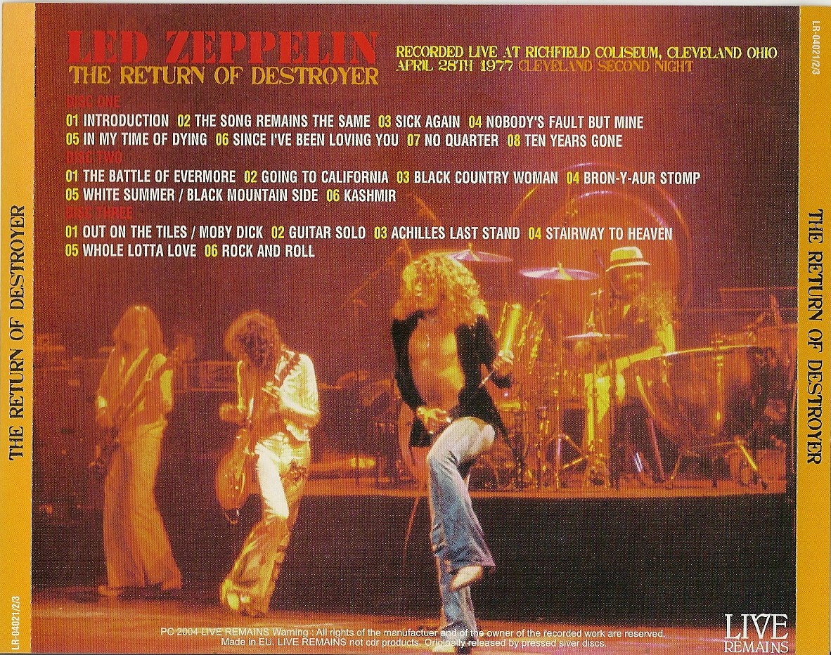 Long Live Led Zeppelin 1977.04.28 Led Zeppelin Richfield Return Of The Destroyer FLAC