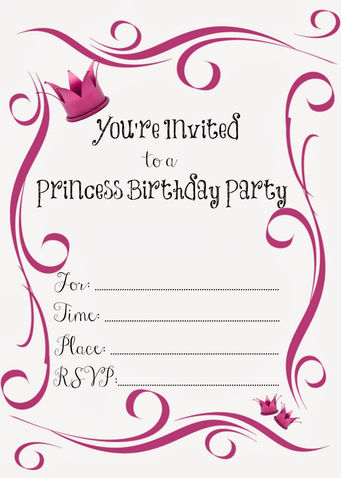 It #39 s a Princess Thing: Free Printable Princess Birthday Party Invitations
