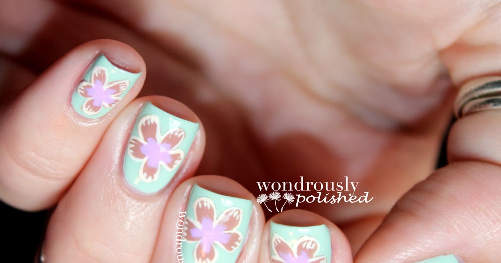 5-point flower nail art tools - wide 11