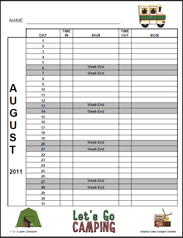 1 2 3 learn curriculum august and september sign in sheets