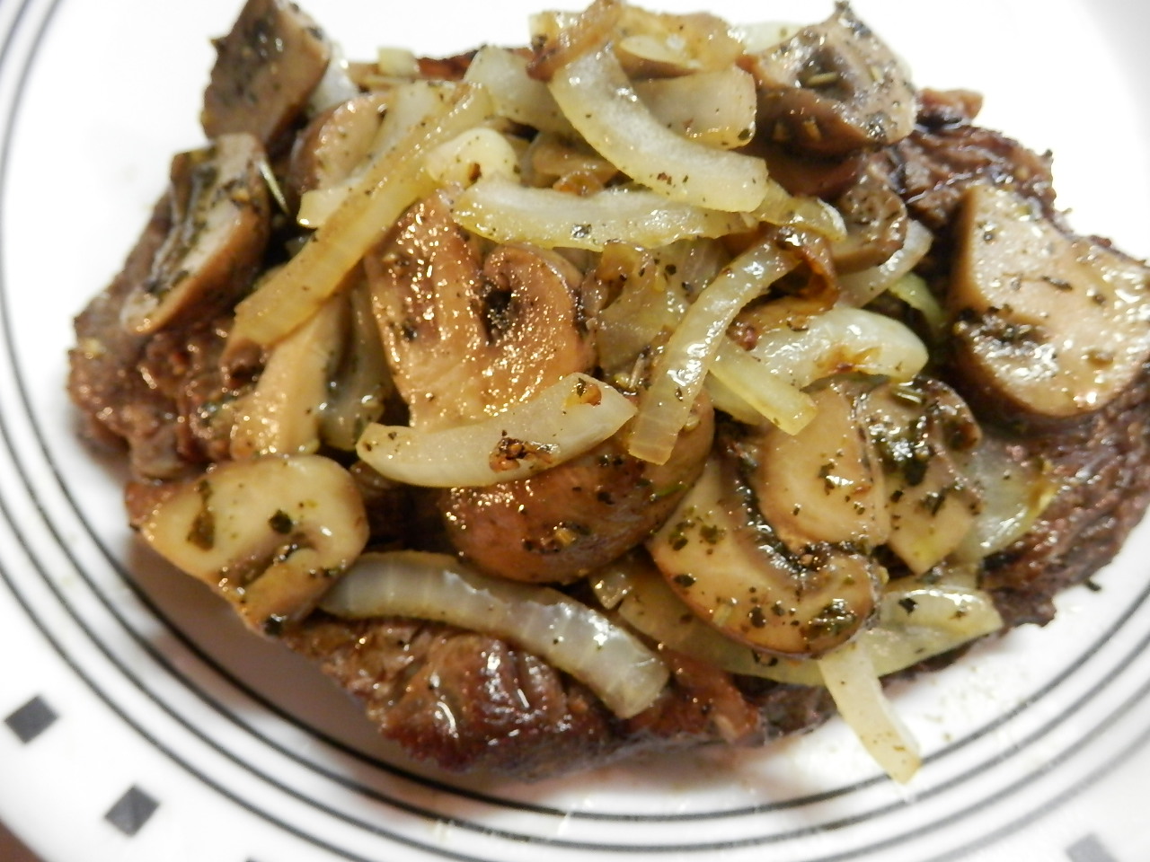 The Left Chapter Sauteed Garlic Pepper Steak with Provencal Mushrooms