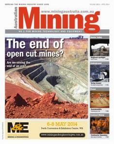 Australian Mining - April 2014 | ISSN 0004-976X | CBR 96 dpi | Mensile | Professionisti | Impianti | Lavoro | Distribuzione
Established in 1908, Australian Mining magazine keeps you informed on the latest news and innovation in the industry.