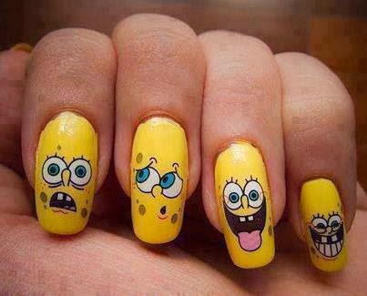 Uñas Decoradas De Bob Esponja