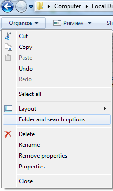 folder and search option