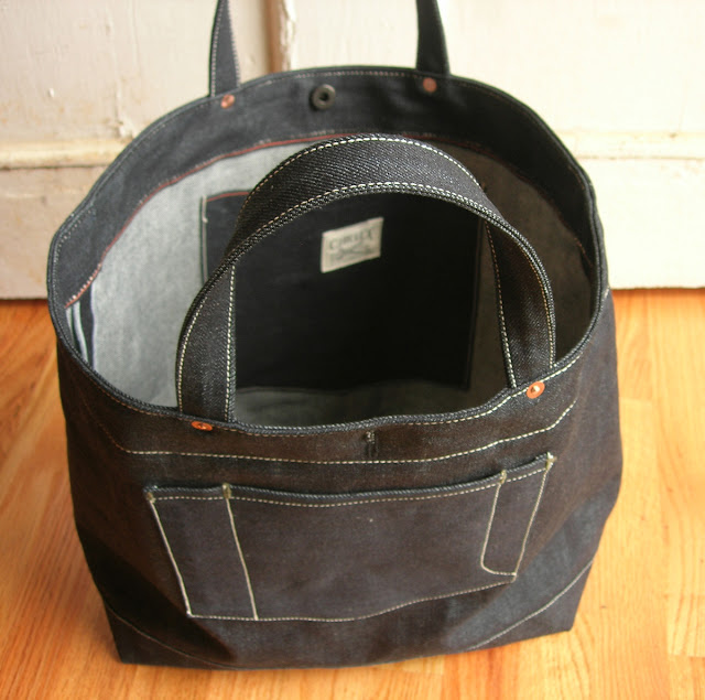 Russell's Shirts Grocery Bag, Japanese Selvedge Denim