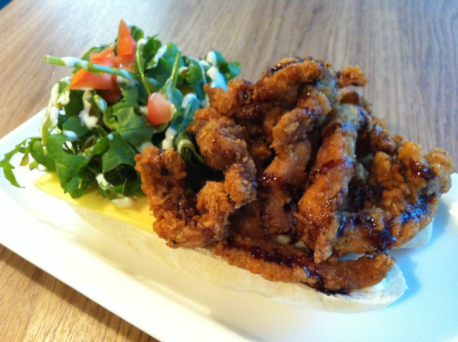 Street Food Warms Your Heart Cajun Chicken Salad Kraze Burgers at Plaza Singapura