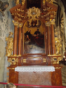 Inside St Stephens Cathedral in Vienna.