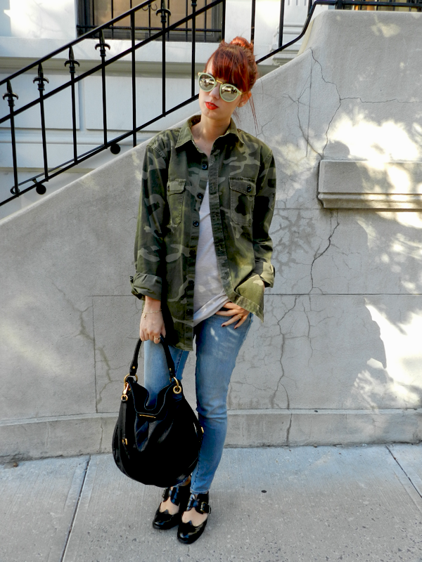 How to Wear a Camo Jacket Two Ways Fashionista New York Girl