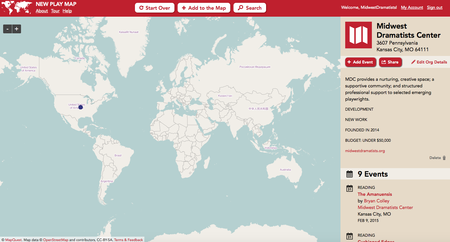 Midwest Dramatists Center MDC is on the map!