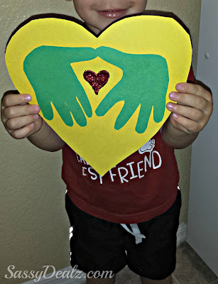 valentines day handprint heart craft