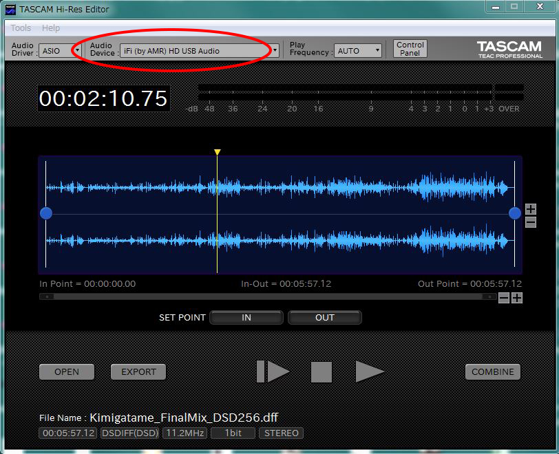 iFIAudio.jp News and Blog TASCAM HiRes Editor