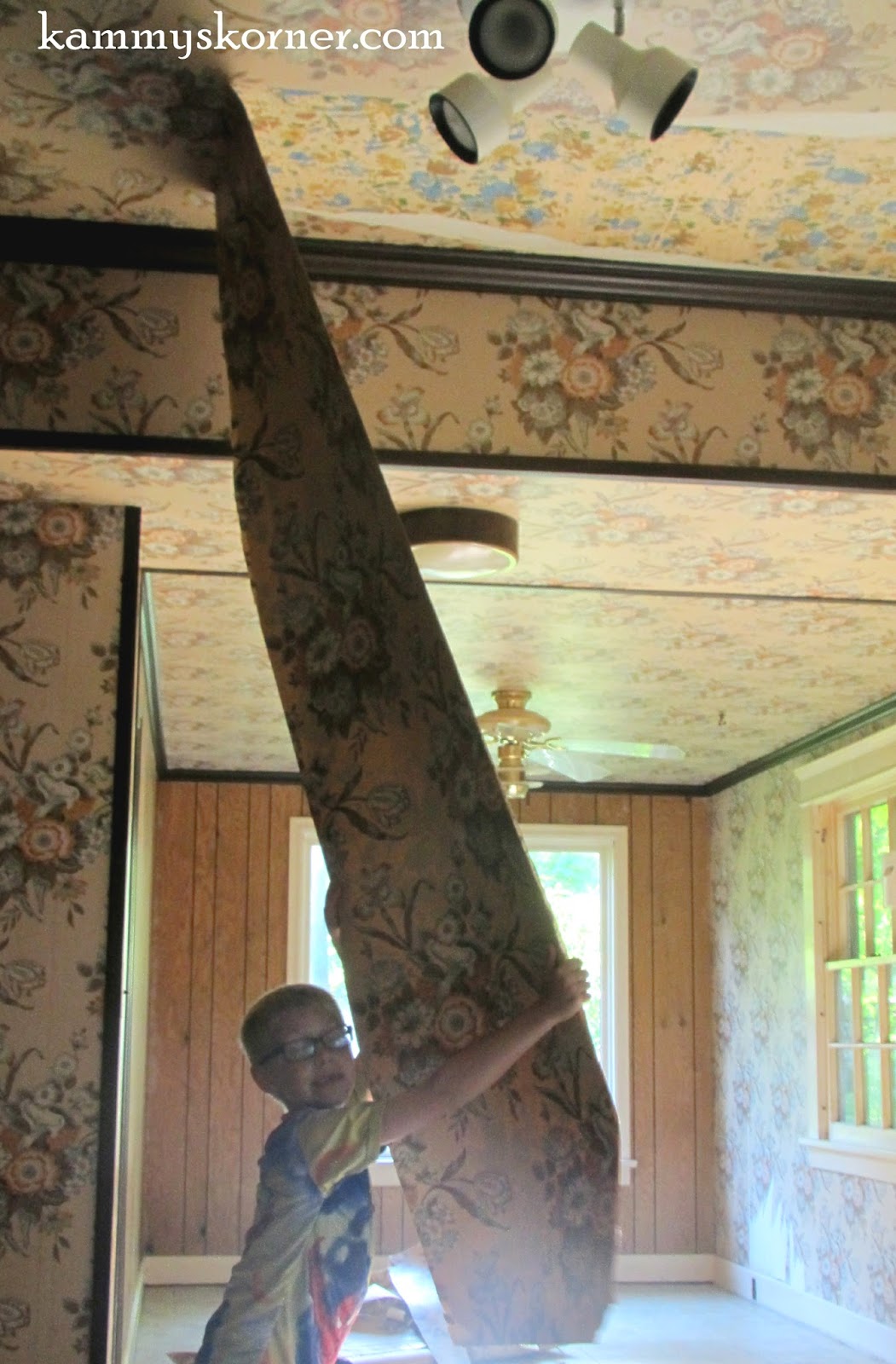 Kammy S Korner Whitewash Paneled Kitchen Ceiling Restoring The