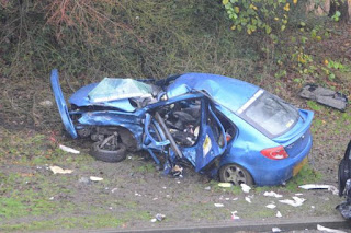 two crash after bradford men drivers bailed breaking killed horror vehicle three proton wreckage were which