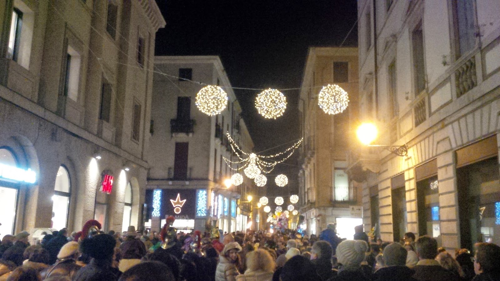 The procession following the living Nativity Scene in Vicenza 