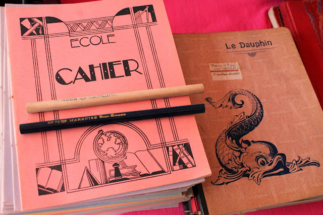 Vintage schoolbooks. I love French stationery