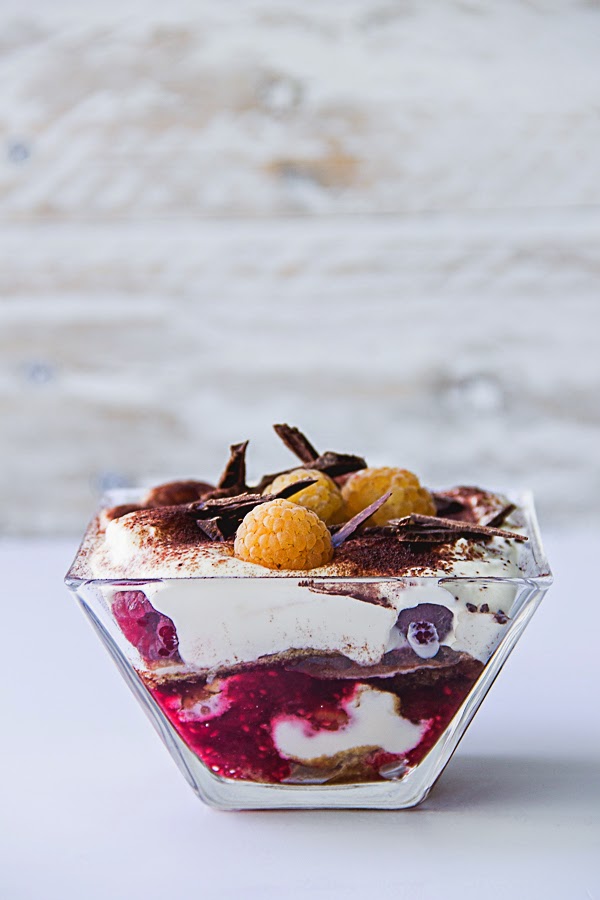Tiramisu with Coffee Syrup & Raspberry Compote This is a Sweet Blog