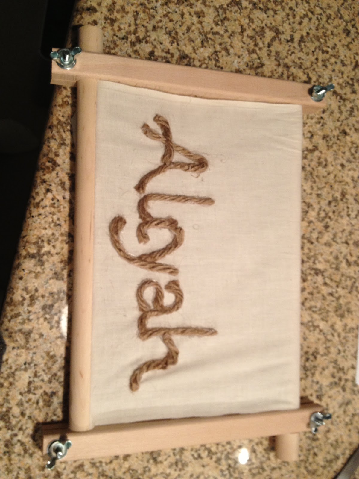 Raised DIY Embroidered Sign Raised Embroidered Name to Frame