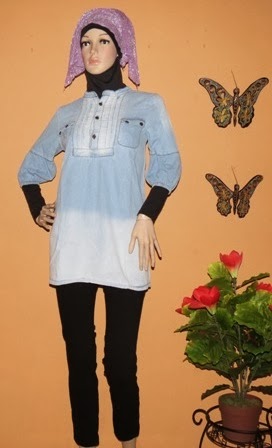 Blouse Soft jeans Gradasi AJ935 Blouse Soft jeans Gradasi AJ935