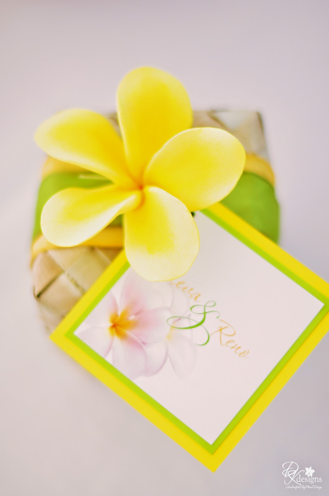 DK Designs Custom Plumeria Favor Boxes