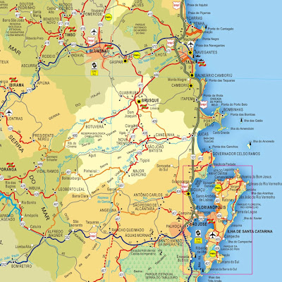 Mapa da região de Bombinhas - SC Mapa da região de Bombinhas - SC