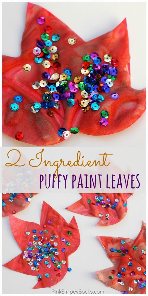 2-Ingredient Puffy Paint Fall Leaves