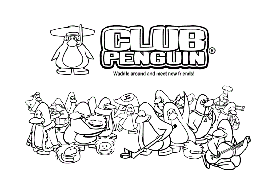Club Penguin Coloring Drawing Free Wallpaper Anggela